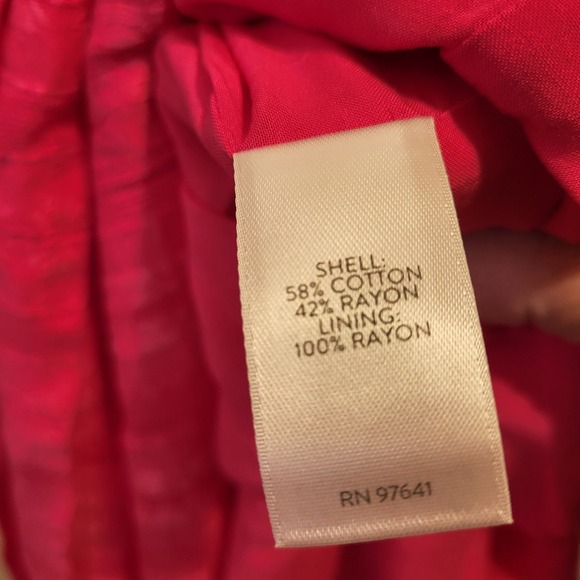 J Jill Hot Pink Textured Button Front Tiered Midi Dress 2X - Picture 6 of 7